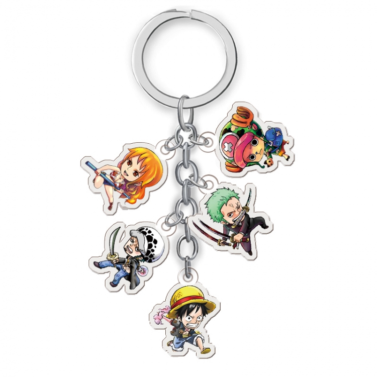 One Piece  Anime acrylic keychain price for 5 pcs A015