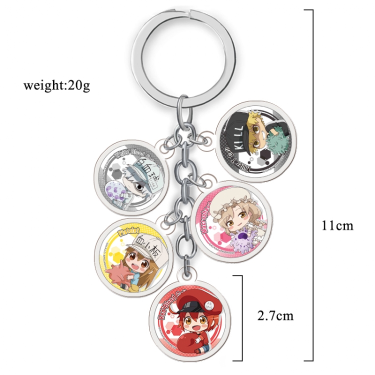 Cells at work Anime acrylic keychain price for 5 pcs A103