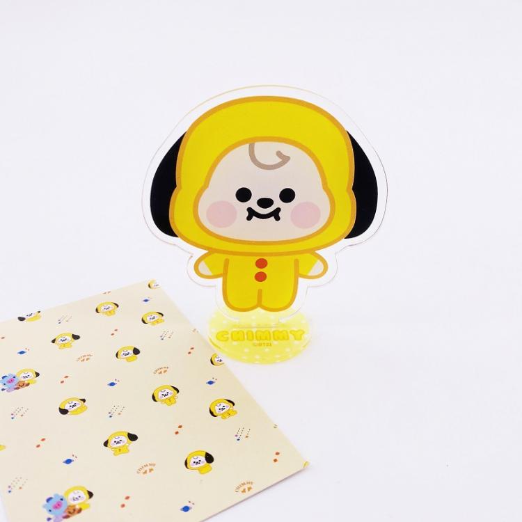 BT21  Cartoon acrylic Standing Plates 7.5x11cm 30g  price for 5 pcs