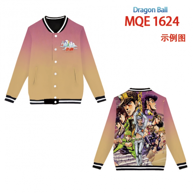 DRAGON BALL Full color round neck baseball uniform coat Hoodie XS to 4XL 8 sizes MQE1624