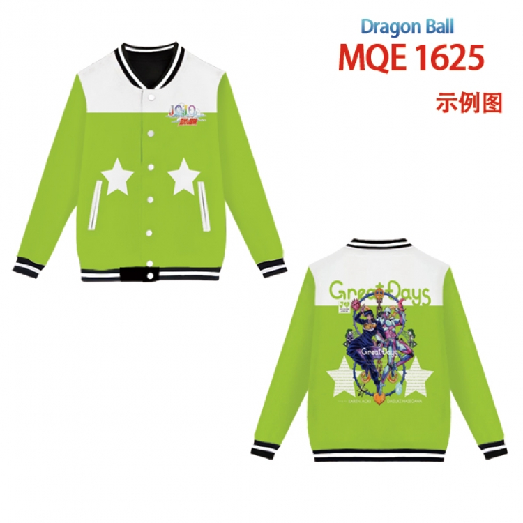 DRAGON BALL Full color round neck baseball uniform coat Hoodie XS to 4XL 8 sizes MQE1625