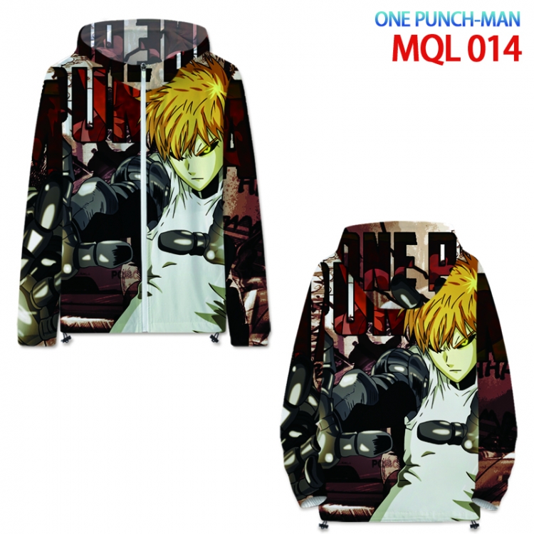 One Punch Man Anime full color jacket hooded zipper trench coat S-4XL 7size  MQL014