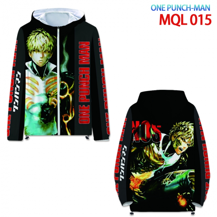 One Punch Man Anime full color jacket hooded zipper trench coat S-4XL 7size  MQL015