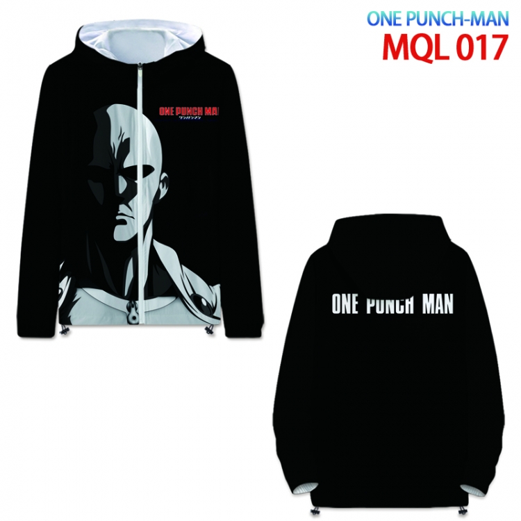 One Punch Man Anime full color jacket hooded zipper trench coat S-4XL 7size  MQL017