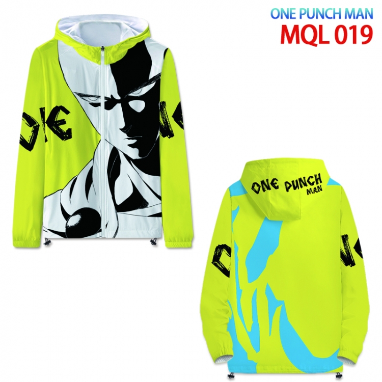 One Punch Man Anime full color jacket hooded zipper trench coat S-4XL 7size  MQL019