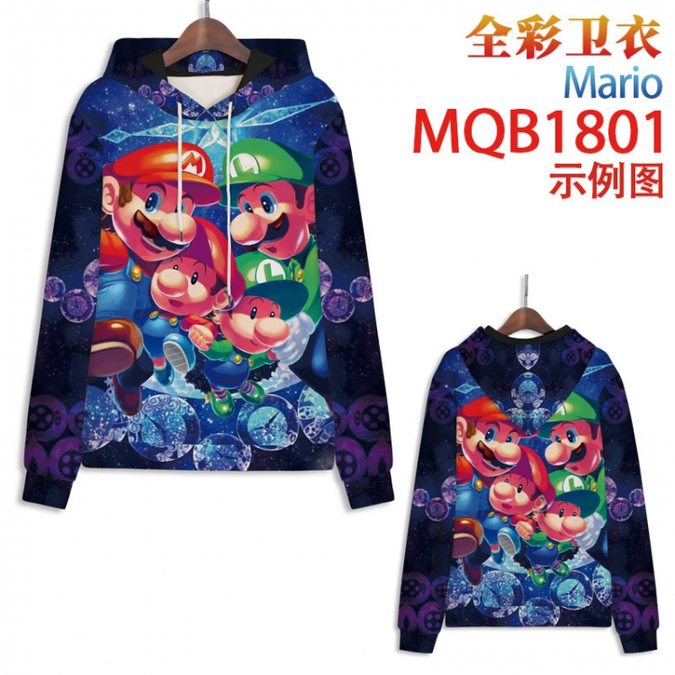 Super Mario Full Color Patch pocket Sweatshirt Hoodie 8 sizes from  XS to XXXXL  MQB1801