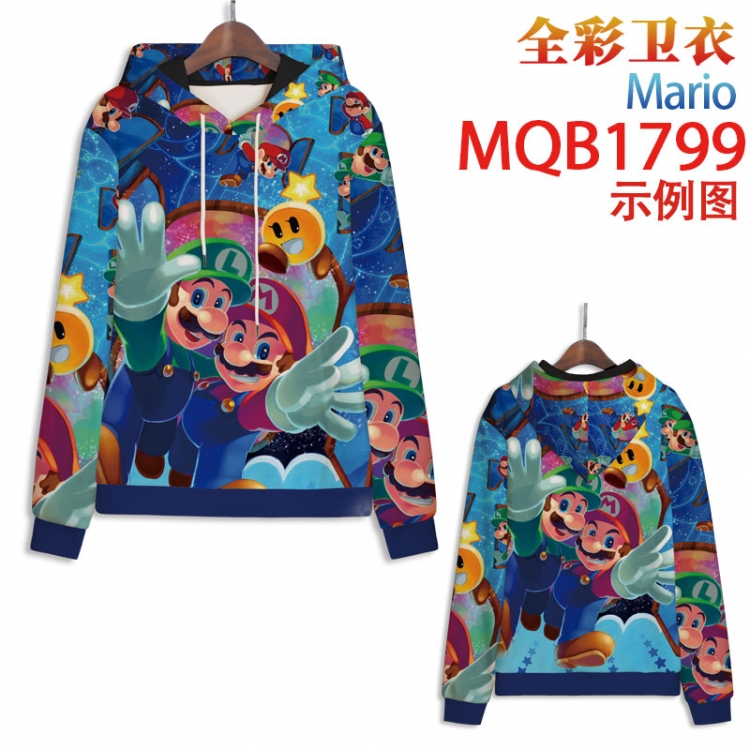 Super Mario Full Color Patch pocket Sweatshirt Hoodie 8 sizes from  XS to XXXXL  MQB1799
