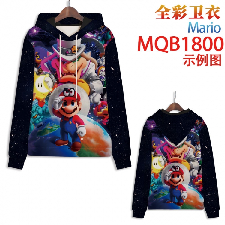 Super Mario Full Color Patch pocket Sweatshirt Hoodie 8 sizes from  XS to XXXXL MQB1800