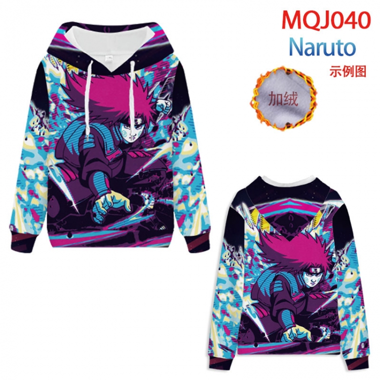 Naruto Full Color Patch velvet pocket Sweatshirt Hoodie EUR SIZE 9 sizes from XXS to XXXX MQJ050