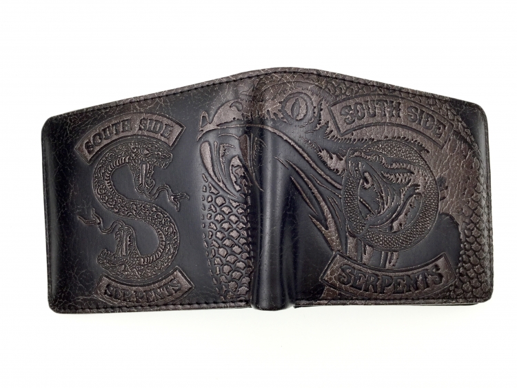 Riverdale Black Folded Embossed Short Leather Wallet Purse 11X10CM
