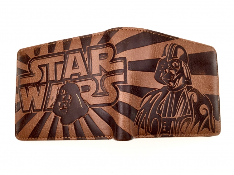 Star Wars Red Folded Embossed Short Leather Wallet Purse 11X10CM