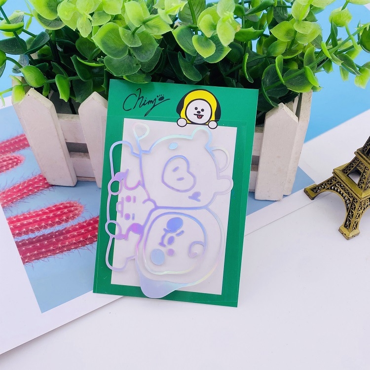 BTS Cartoon laser stickers mobile phone stickers a set price for 10 pcs