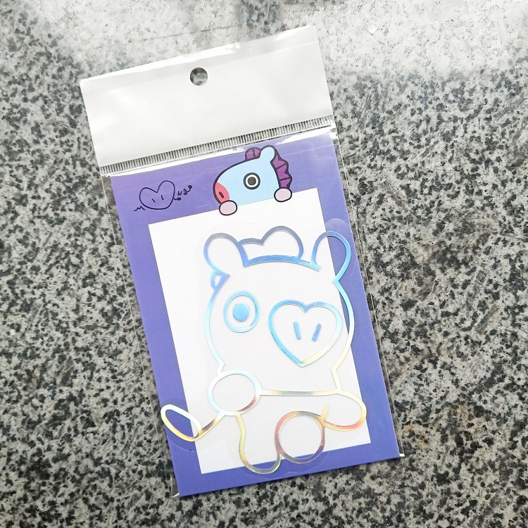 BTS Cartoon laser stickers mobile phone stickers a set price for 10 pcs