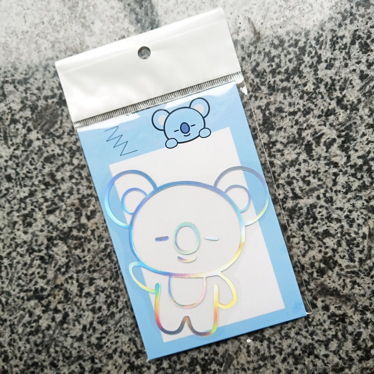 BTS Cartoon laser stickers mobile phone stickers a set price for 10 pcs