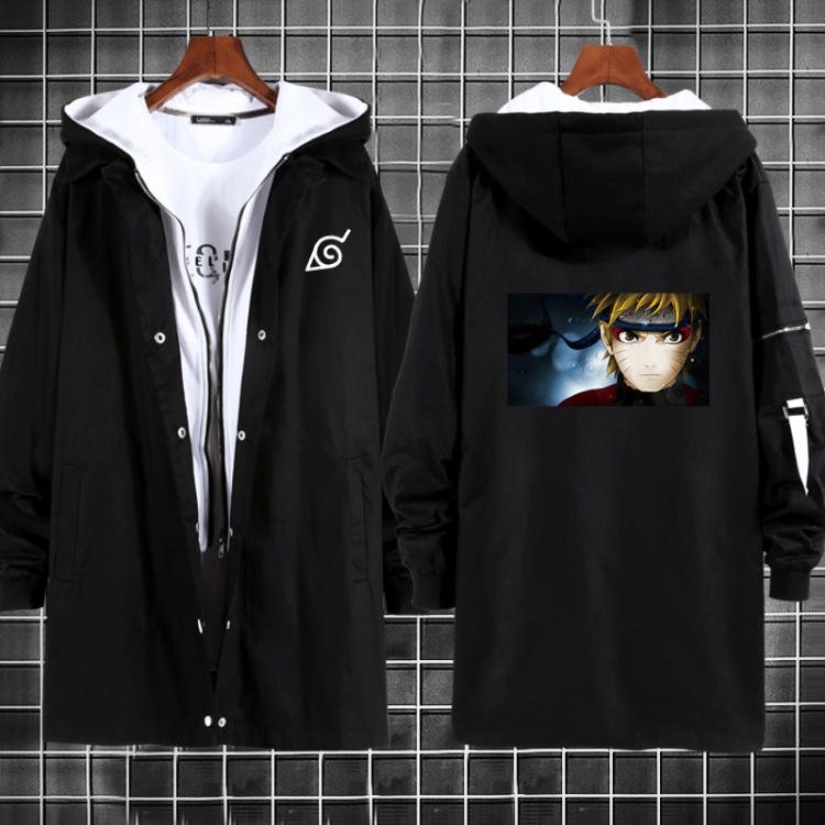 Naruto Anime fake two sweater coat long trench coat 5 sizes from M to 3XL