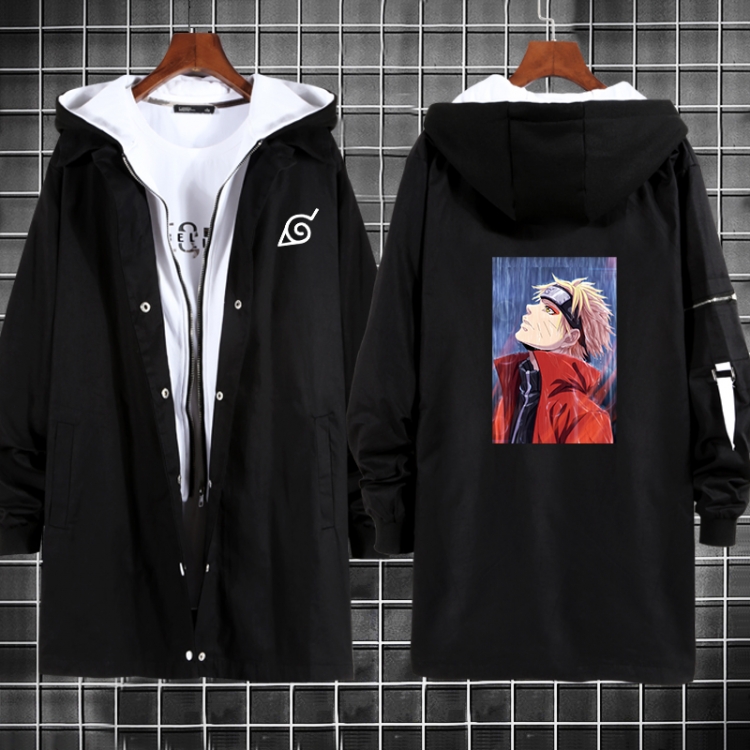 Naruto Anime fake two sweater coat long trench coat 5 sizes from M to 3XL