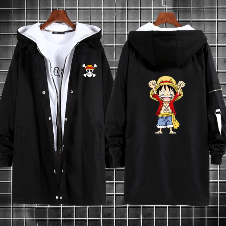 One Piece Anime fake two sweater coat long trench coat 5 sizes from M to 3XL