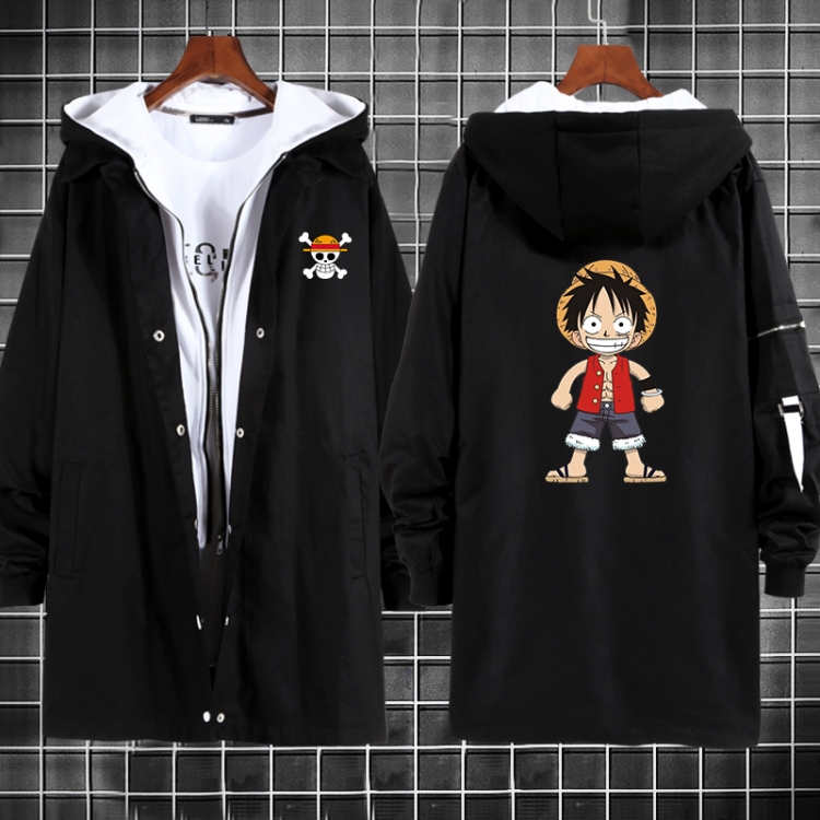 One Piece Anime fake two sweater coat long trench coat 5 sizes from M to 3XL