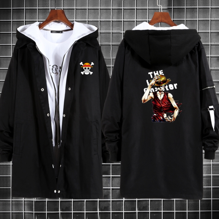 One Piece Anime fake two sweater coat long trench coat 5 sizes from M to 3XL