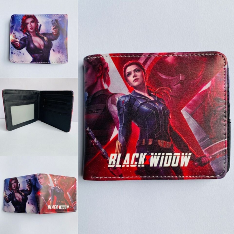 Black Widow Short color picture two fold wallet 11X9.5CM 60G