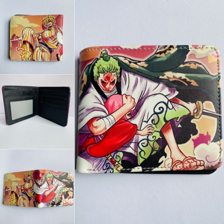 One Piece Short color picture two fold wallet 11X9.5CM 60G