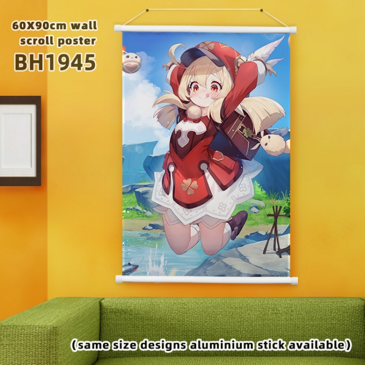 Genshin Impact White Plastic rod Cloth painting Wall Scroll 60X90CM BH1945