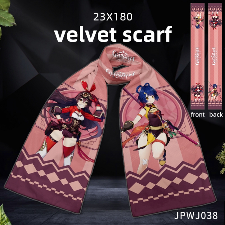 Genshin Impact Anime Full color velvet scarf  JPWJ38
