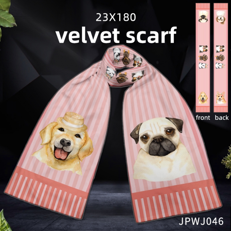 Dog Anime Full color velvet scarf JPWJ46 JPWJ46