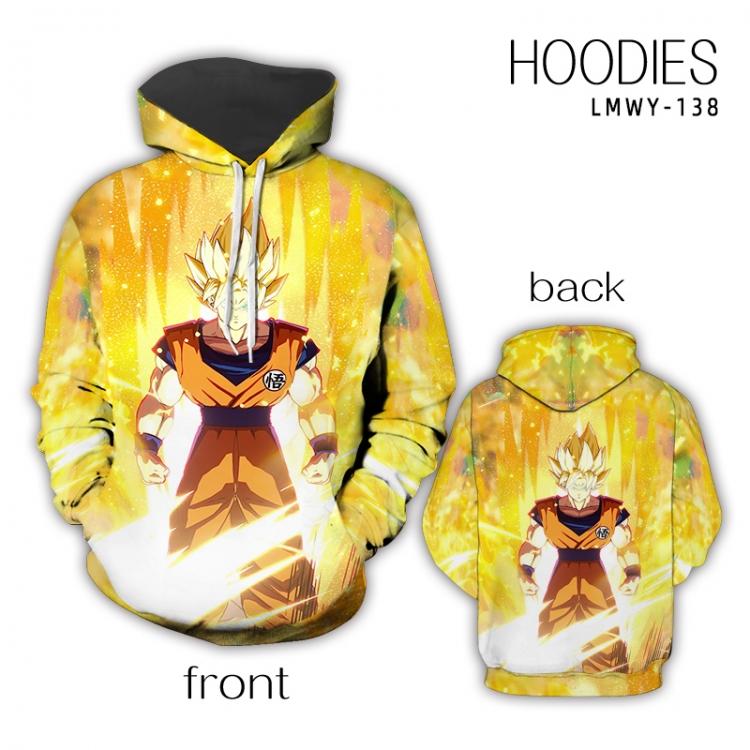 DRAGON BALL Anime full color zipper hooded sweater M L XL 2XL LMWY138
