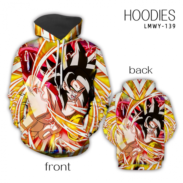 DRAGON BALL Anime full color zipper hooded sweater M L XL 2XL LMWY139
