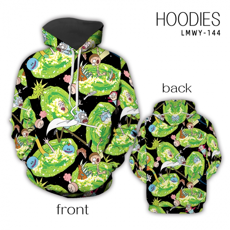 Rick and Morty Anime full color zipper hooded sweater M L XL 2XL LMWY144