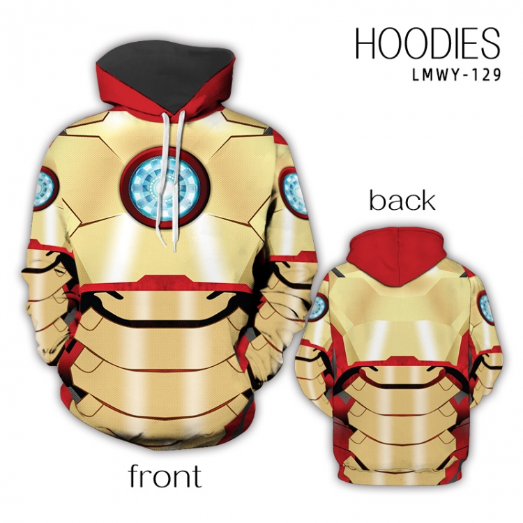 Iron Man Anime full color zipper hooded sweater M L XL 2XL LMWY129