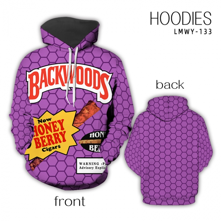 backwoods  Personality Anime full color zipper hooded sweater M L XL 2XL LMWY133