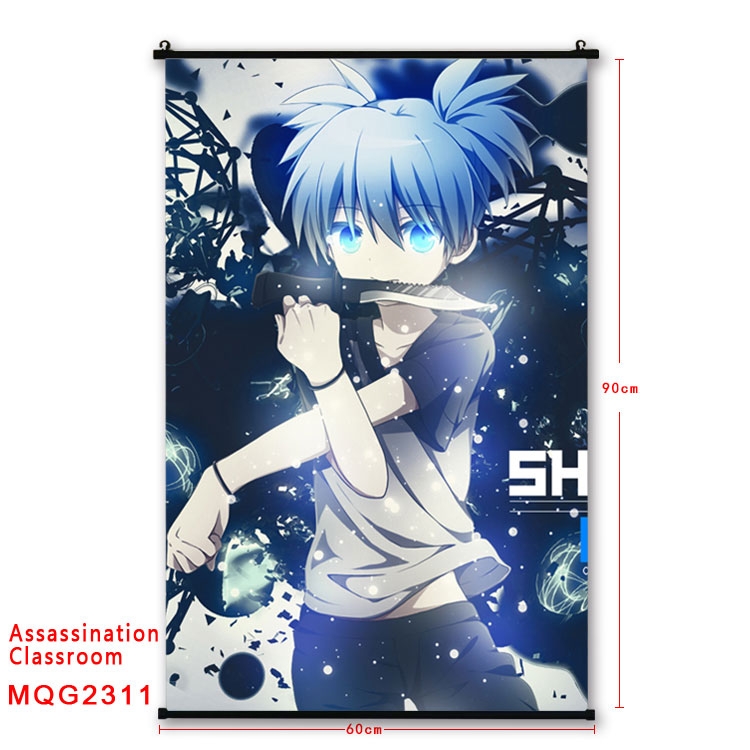 Ansatsu Kyoushitsu Assassination Classroom BLACK plastic pole cloth painting Wall Scroll   60X90CM  MQG2311