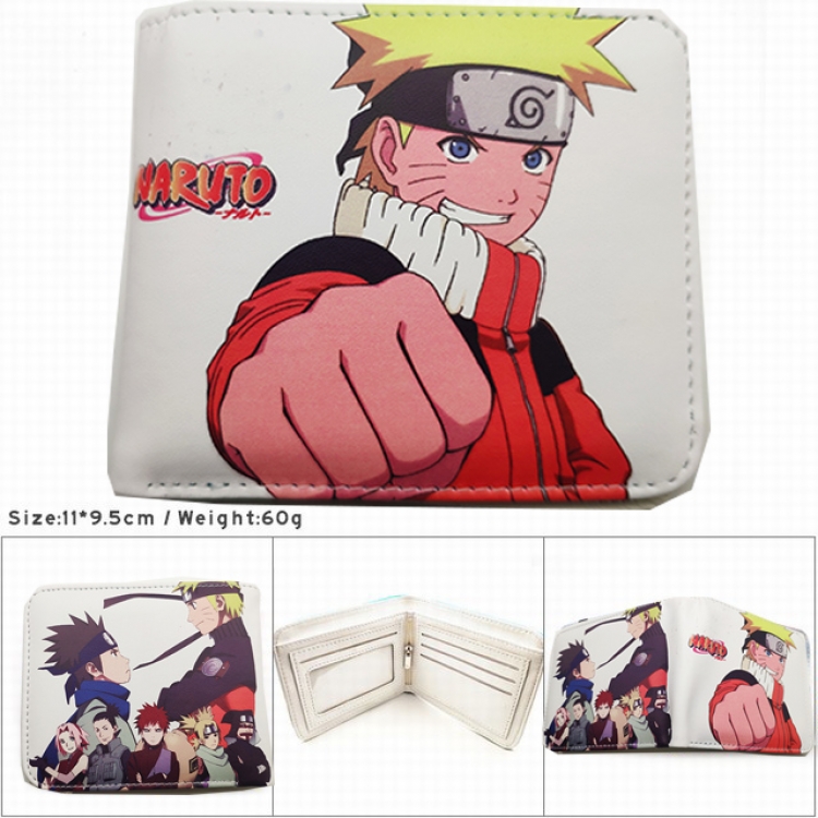 Naruto Anime color picture two fold  Short wallet 11X9.5CM 60G HK689