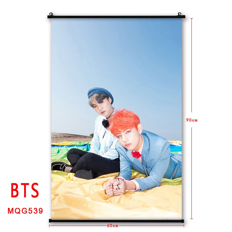 BTS black plastic pole cloth painting Wall Scroll 60X90CM MQG539