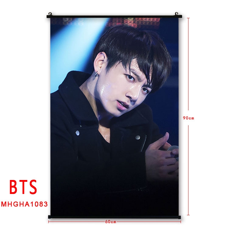 BTS black plastic pole cloth painting Wall Scroll 60X90CM MHGHA1083