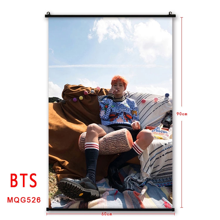 BTS plastic pole cloth painting Wall Scroll 60X90CM MQG526