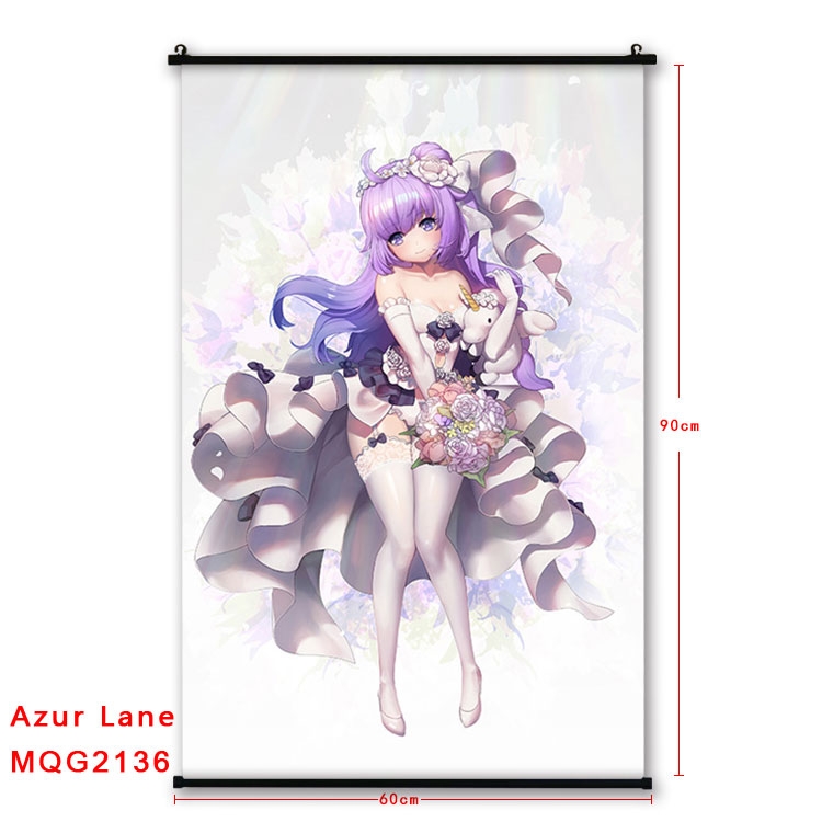 Azur Lane Anime plastic pole cloth painting Wall Scroll 60X90CM MQG2136