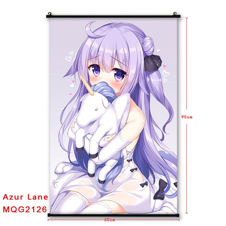 Azur Lane Anime plastic pole cloth painting Wall Scroll 60X90CM MQG2126