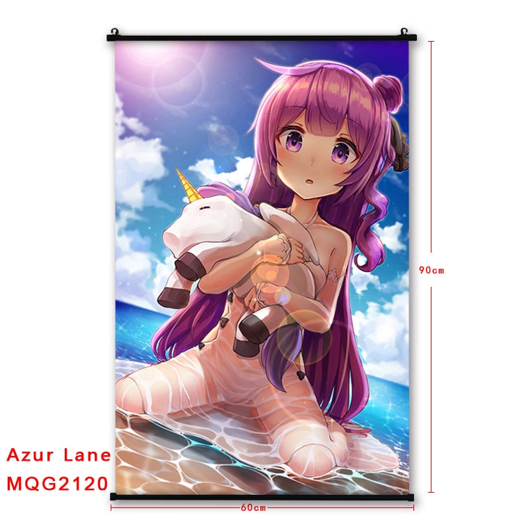 Azur Lane Anime plastic pole cloth painting Wall Scroll 60X90CM MQG2120