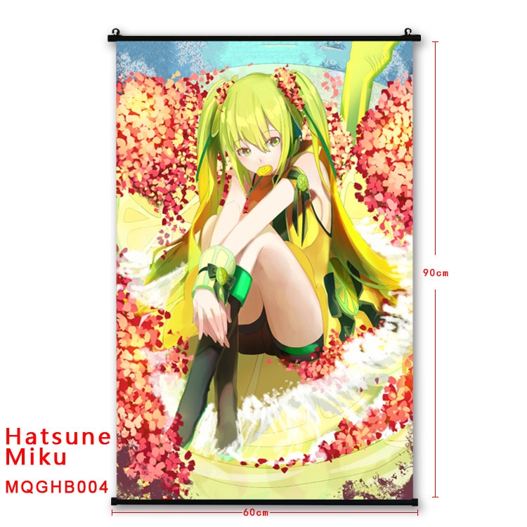 Hatsune Miku Anime plastic pole cloth painting Wall Scroll 60X90CM  MQGHB004