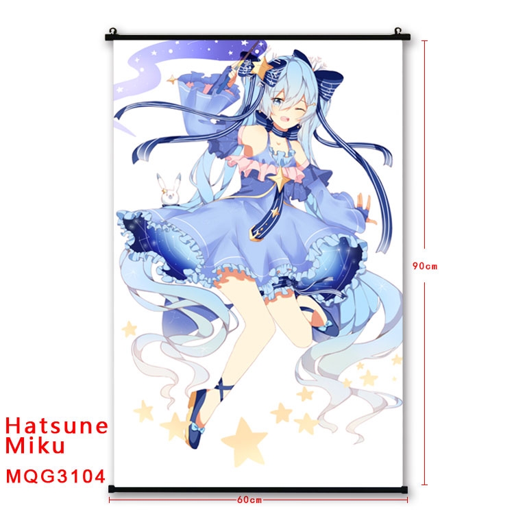 Hatsune Miku Anime plastic pole cloth painting Wall Scroll 60X90CM  MQG3104