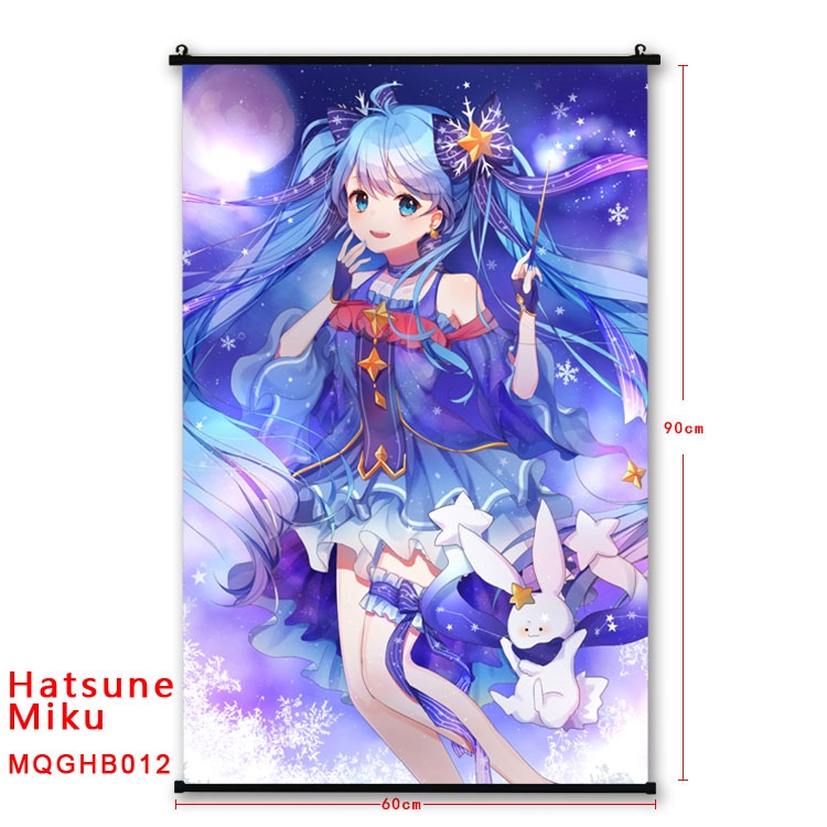 Hatsune Miku Anime plastic pole cloth painting Wall Scroll 60X90CM  MQGHB012