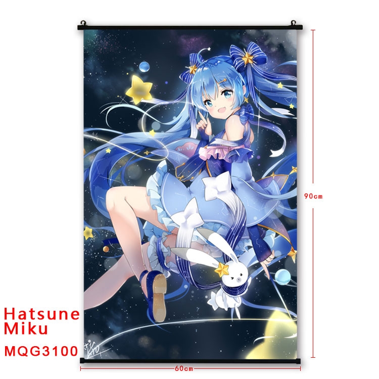 Hatsune Miku Anime plastic pole cloth painting Wall Scroll 60X90CM  MQG3100