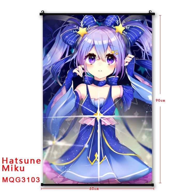 Hatsune Miku Anime plastic pole cloth painting Wall Scroll 60X90CM  MQG3103