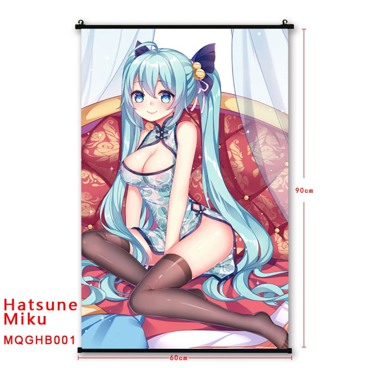 Hatsune Miku Anime plastic pole cloth painting Wall Scroll 60X90CM  MQGHB001