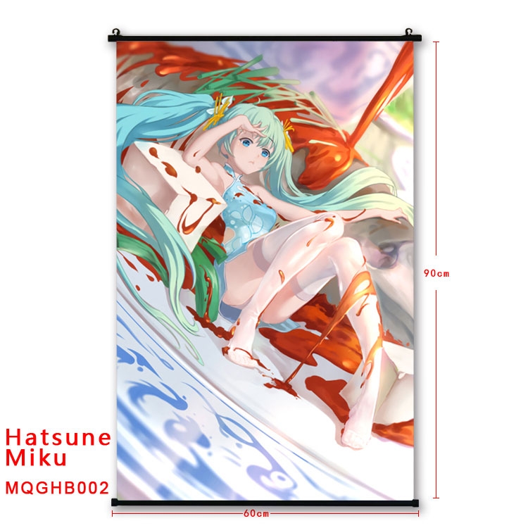 Hatsune Miku Anime plastic pole cloth painting Wall Scroll 60X90CM  MQGHB002