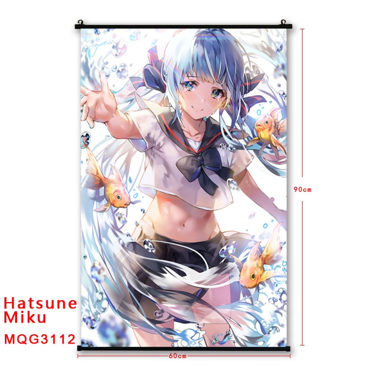 Hatsune Miku Anime plastic pole cloth painting Wall Scroll 60X90CM  MQG3112