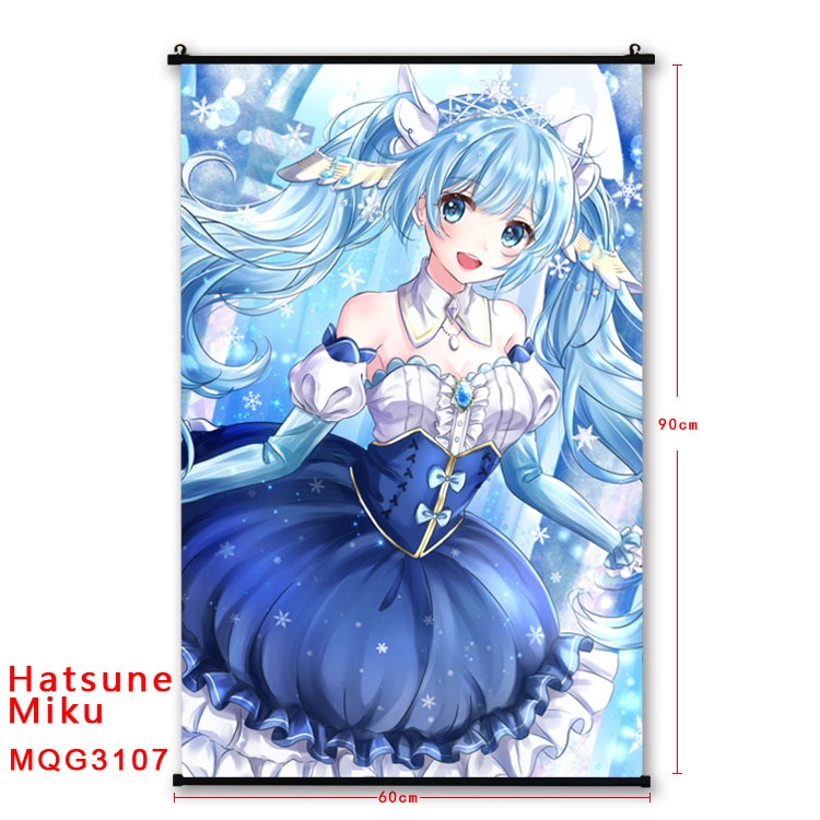 Hatsune Miku Anime plastic pole cloth painting Wall Scroll 60X90CM  MQG3107